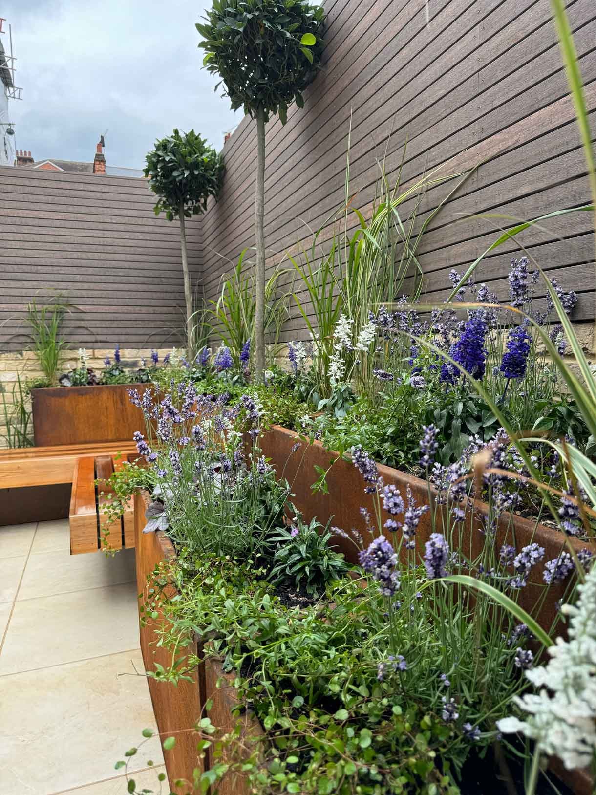 After image of the courtyard garden, fully landscaped.