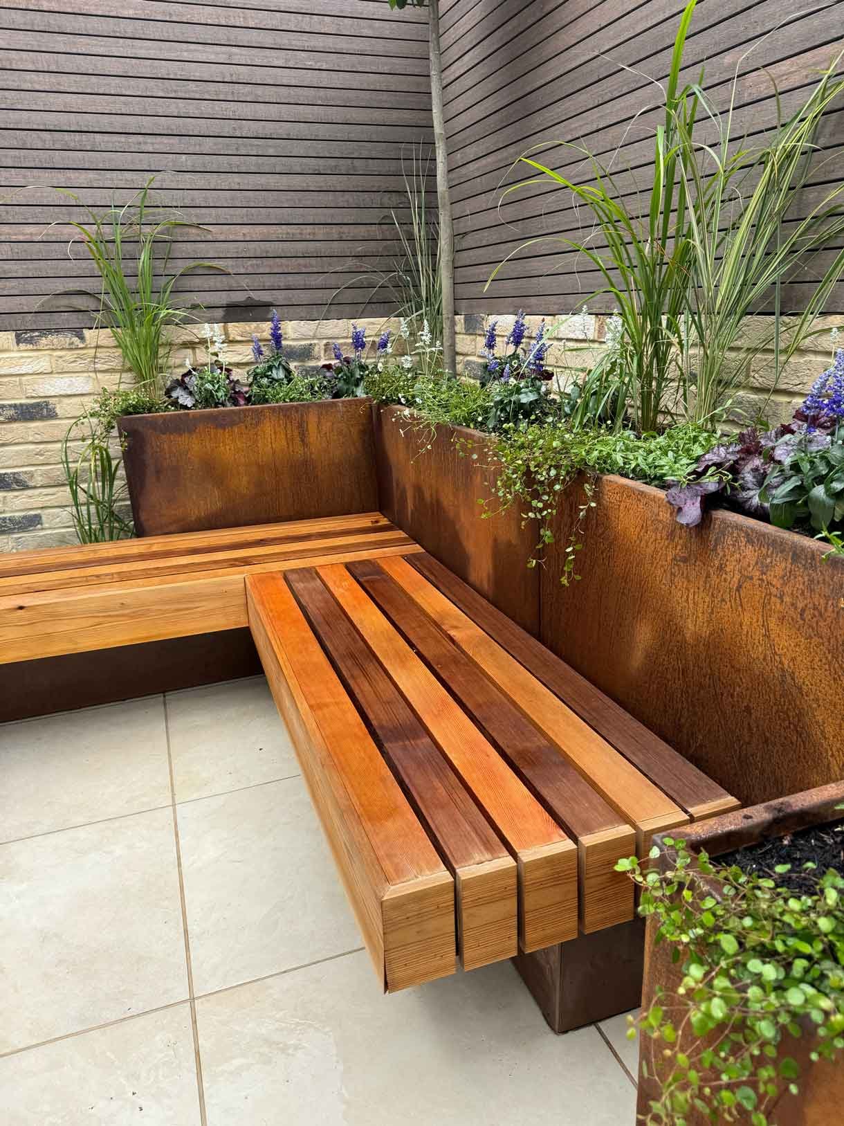 After image of the courtyard garden, fully landscaped.