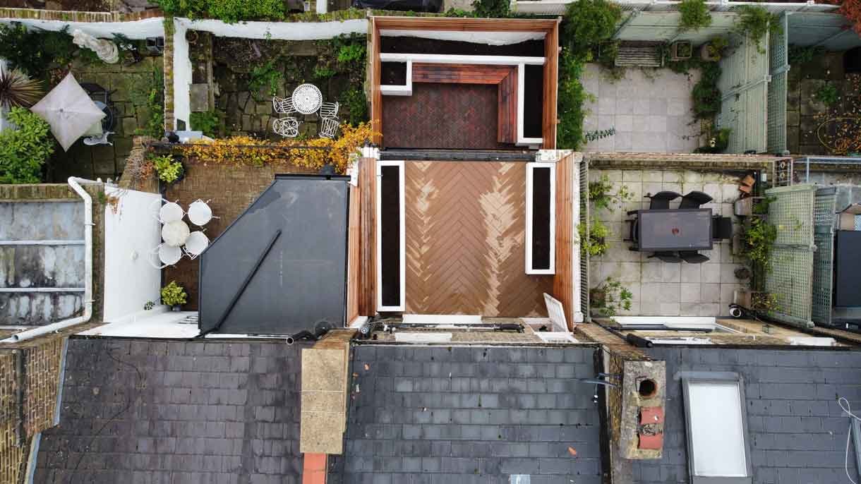 A very small courtyard garden and roof terrace transformed into usable spaces in the heart of Chelsea.