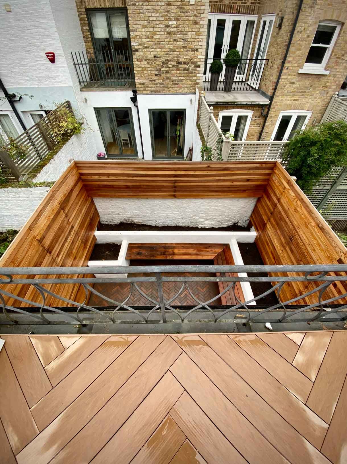 A very small courtyard garden and roof terrace transformed into usable spaces in the heart of Chelsea.