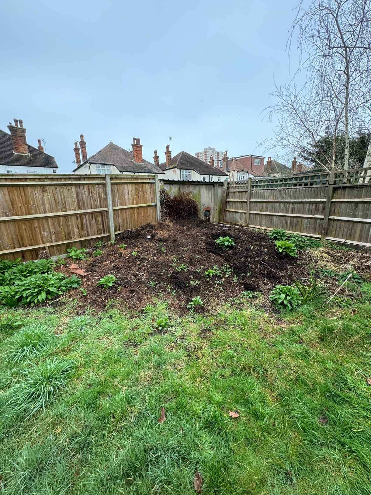 The site of the circular seat before the ambitious build. Where a tree stump sits.
