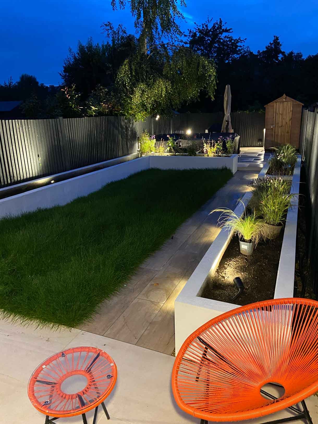 This Tooting garden, previously neglected for decades as a rental property, was transformed into a vibrant and functional outdoor space tailored to the new owners' vision. With a sunny aspect throughout the day, the garden had long been underutilized, but we set out to change that by creating a design that aligned perfectly with the clients' lifestyle and love for outdoor entertaining. We introduced distinct seating areas, raised planters to add structure and greenery, and installed lighting to ensure the garden could be enjoyed from morning until late evening, delivering a welcoming atmosphere that invites relaxation and social gatherings.